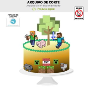 Arquivo de Corte Topo de Bolo Minecraft - Studio