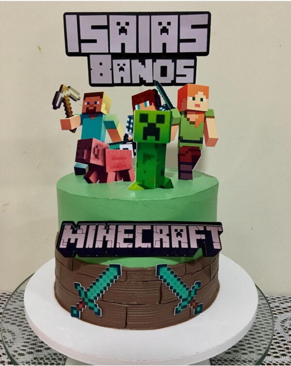 Arquivo de Corte Topo de Bolo Minecraft - Image 2
