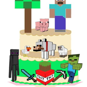 ARQUIVO DE CORTE TOPO DE BOLO EM CAMADAS MINECRAFT