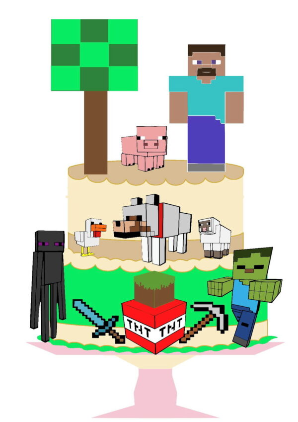 ARQUIVO DE CORTE TOPO DE BOLO EM CAMADAS MINECRAFT