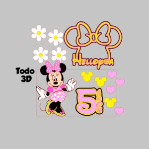 Arquivo de Corte Topo de Bolo Minnie Rosa Camadas