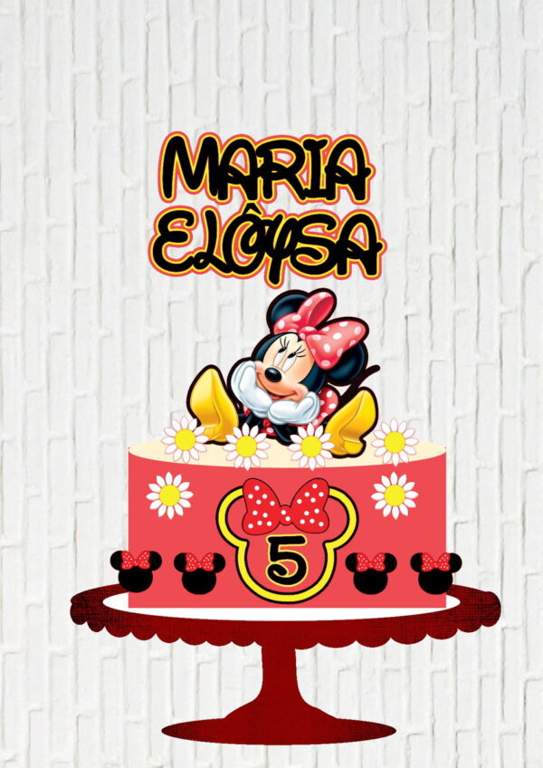 Arquivo de Corte Topo de Bolo Minnie Sentada