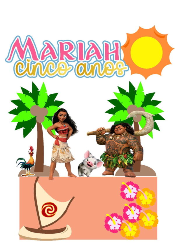 Arquivo de corte Topo de bolo Moana 01