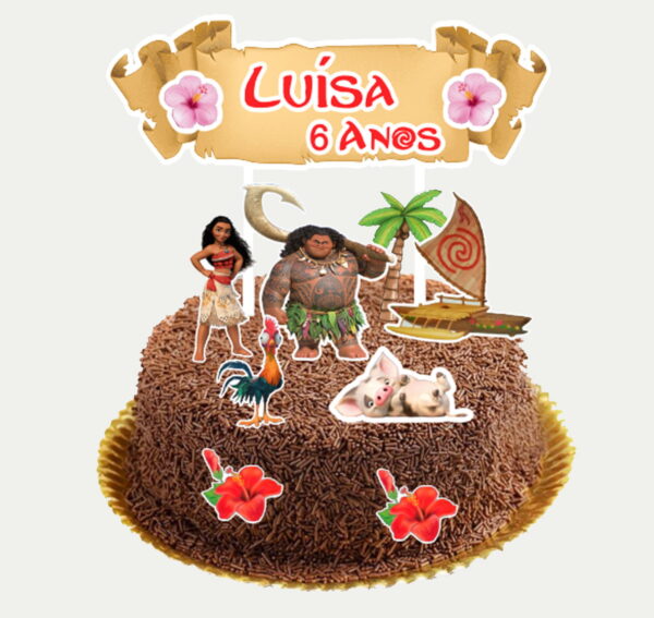 Arquivo de Corte Topo de Bolo Moana 03 - Studio e PDF