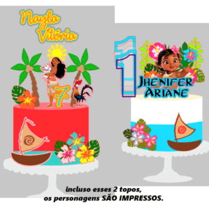 Arquivo de Corte Topo de Bolo Moana 3 + Brinde