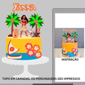 Arquivo de Corte Topo de Bolo Moana 4 + Brinde