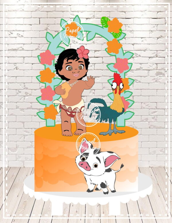Arquivo de corte Topo de bolo Moana Baby 02 em camadas