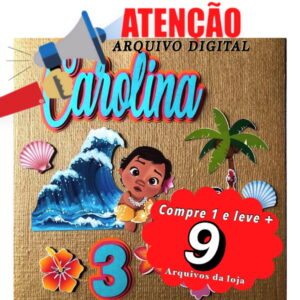 Arquivo de corte Topo de Bolo - Moana Baby