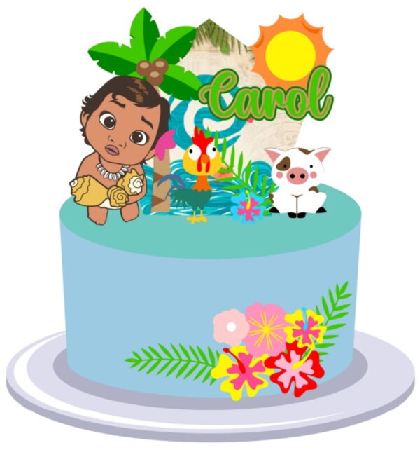 Arquivo de Corte Topo de Bolo Moana Baby #19#