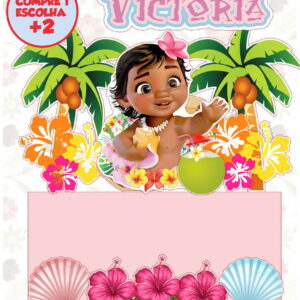 169 - Arquivo de Corte Topo de Bolo Moana Baby 2