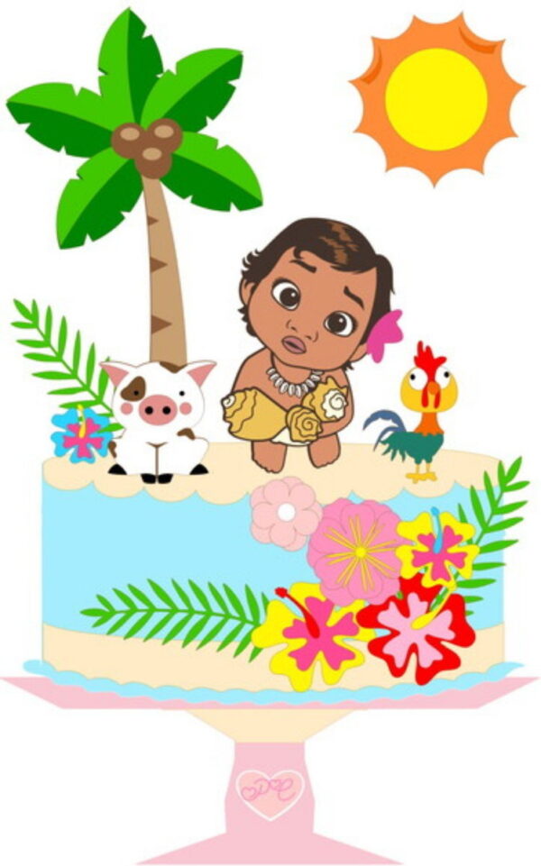 Arquivo De Corte Topo De Bolo Moana Baby #2731 Studio