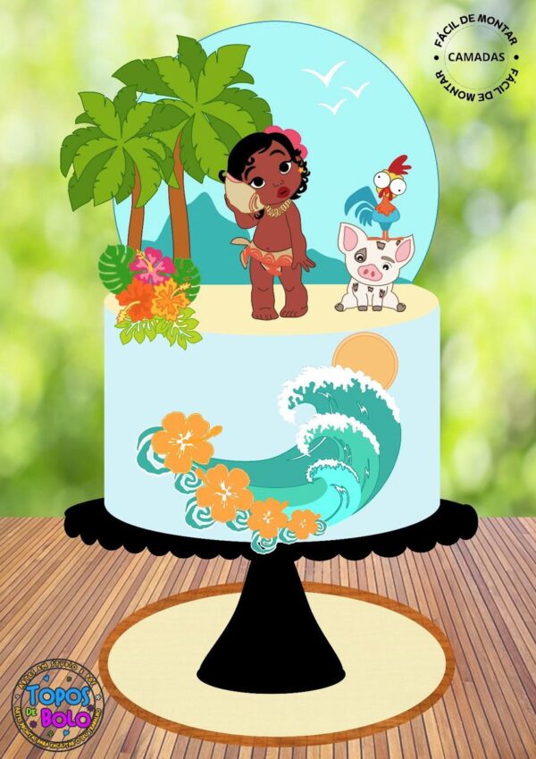 Arquivo de Corte Topo de Bolo Moana Baby