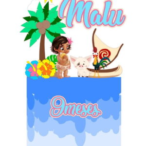 ARQUIVO DE CORTE TOPO DE BOLO MOANA BABY