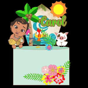 Arquivo de Corte Topo de Bolo Moana Baby Studio 002