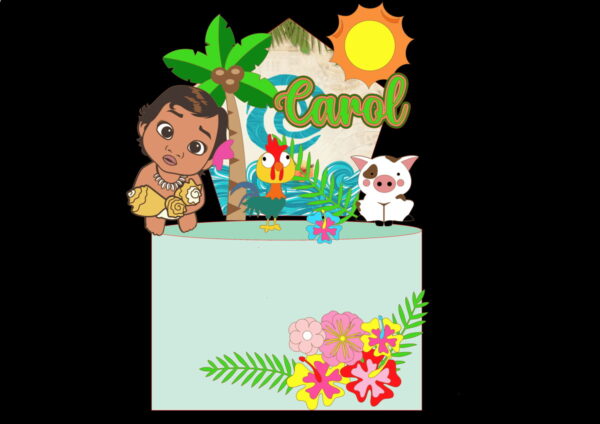 Arquivo de Corte Topo de Bolo Moana Baby Studio 002