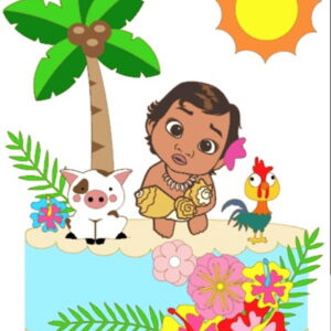 Arquivo de Corte Topo de Bolo Moana Baby