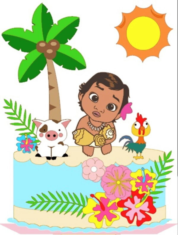 Arquivo de Corte Topo de Bolo Moana Baby