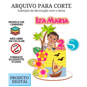 Arquivo de Corte Topo de Bolo - Moana Baby