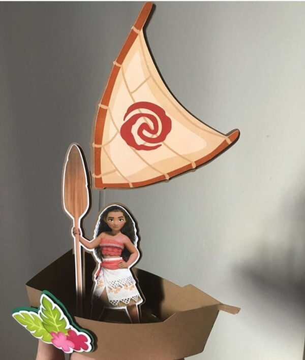 Arquivo de corte topo de bolo Moana Barco 3D + BRINDES - Image 3