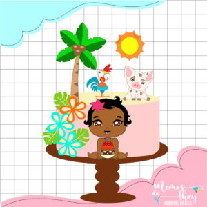 Arquivo de Corte: Topo de Bolo Moana Cute Baby 006