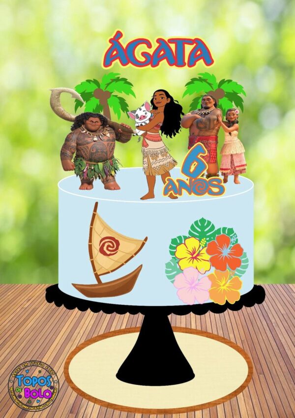 Arquivo de Corte Topo de Bolo Moana Jovem