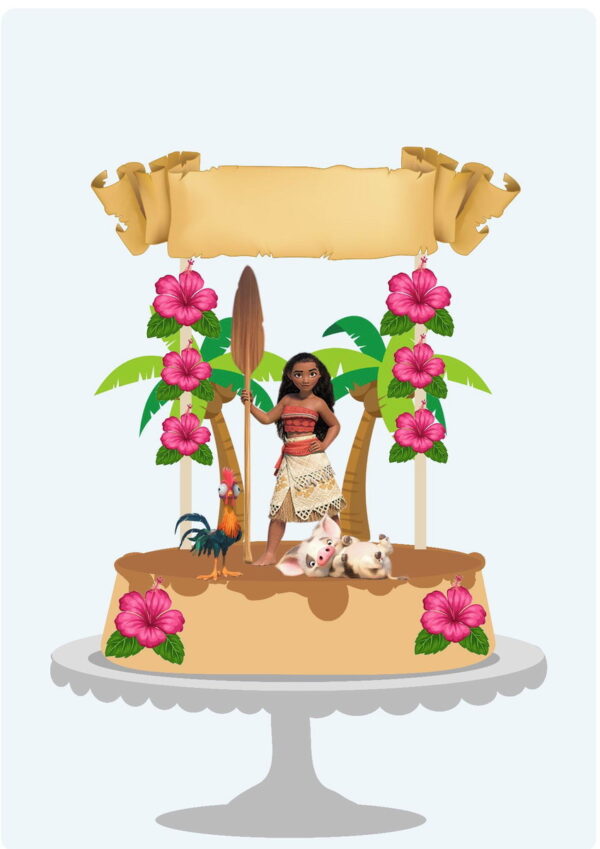 Arquivo de Corte Topo de Bolo Moana - Studio e pdf