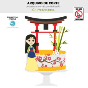 Arquivo de Corte Topo de Bolo Mulan