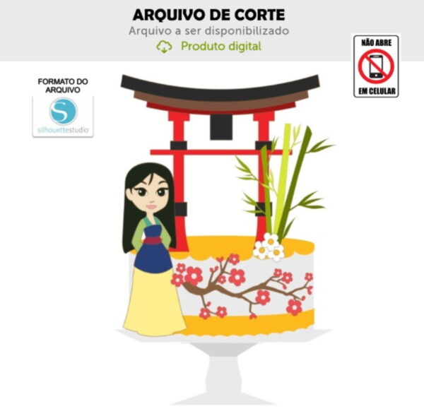 Arquivo de Corte Topo de Bolo Mulan