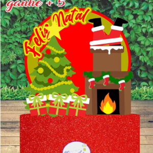 Arquivo de Corte Topo de Bolo Natal Chaminé
