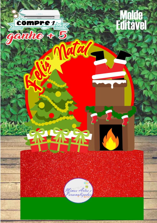 Arquivo de Corte Topo de Bolo Natal Chaminé