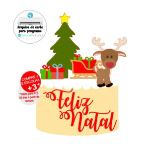 Arquivo de Corte Topo de Bolo Natal Rena