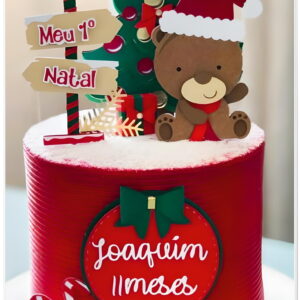 Arquivo de Corte Topo de Bolo Natal Ursinho(camadas)