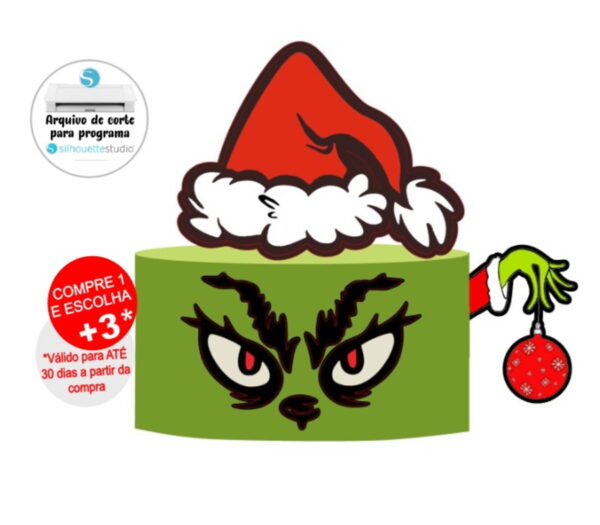 Arquivo de corte topo de bolo O Grinch