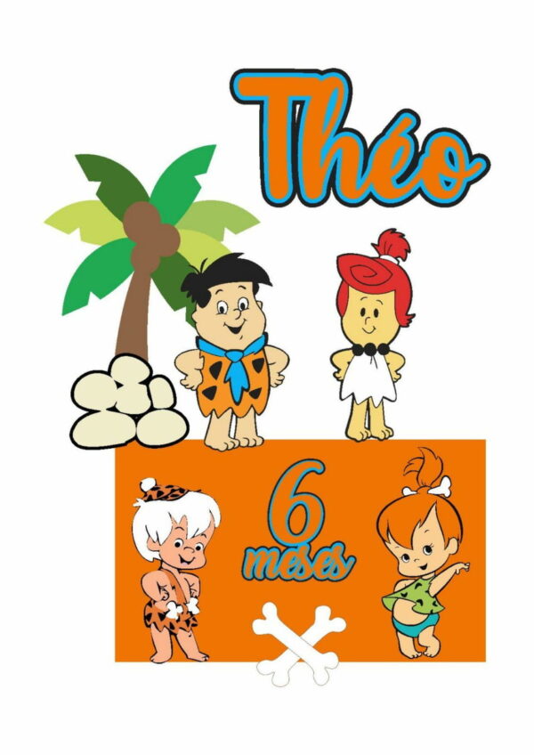 Arquivo de Corte Topo de Bolo os Flintstones em Camadas