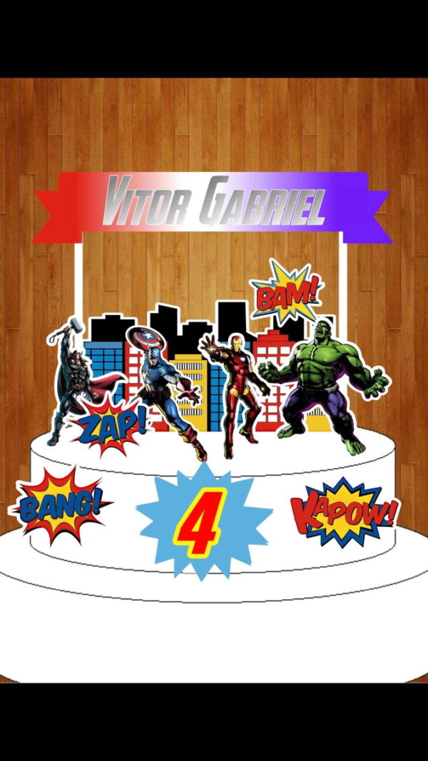 Arquivo de corte Topo de Bolo - Vingadores
