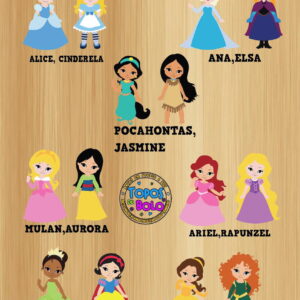 Arquivo de Corte Topo de Bolo Pack Princesas