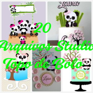 Arquivo de Corte Topo de Bolo - Panda
