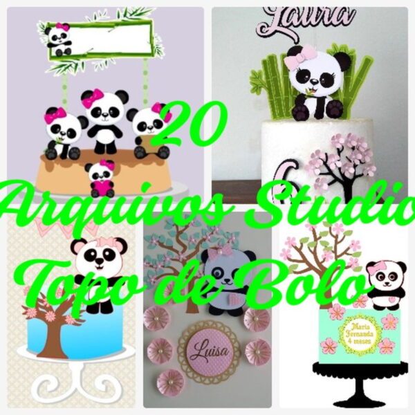 Arquivo de Corte Topo de Bolo - Panda
