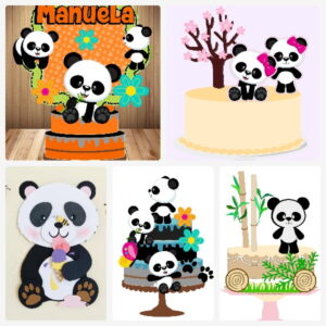 Arquivo de Corte Topo de Bolo Panda 1 + Brinde