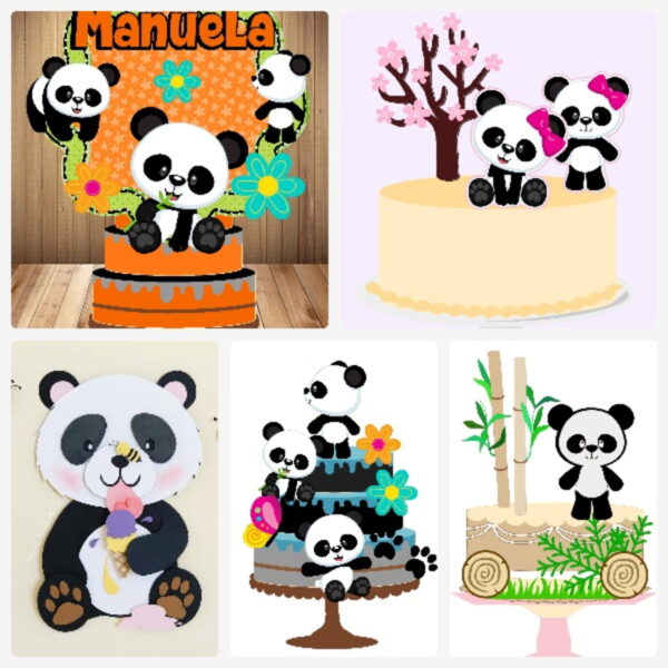 Arquivo de Corte Topo de Bolo Panda 1 + Brinde