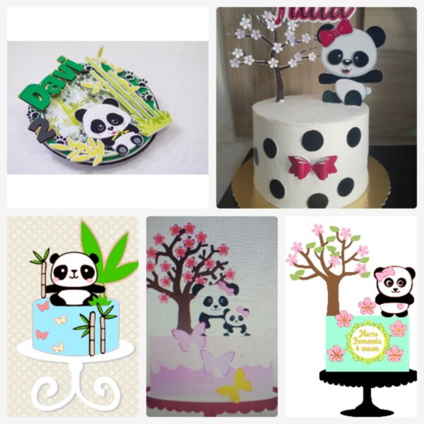 Arquivo de Corte Topo de Bolo Panda 2 + Brinde