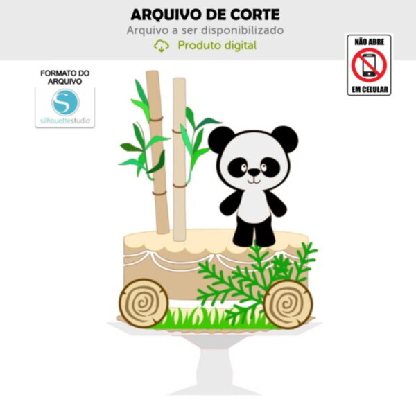 Arquivo de Corte Topo de Bolo Panda