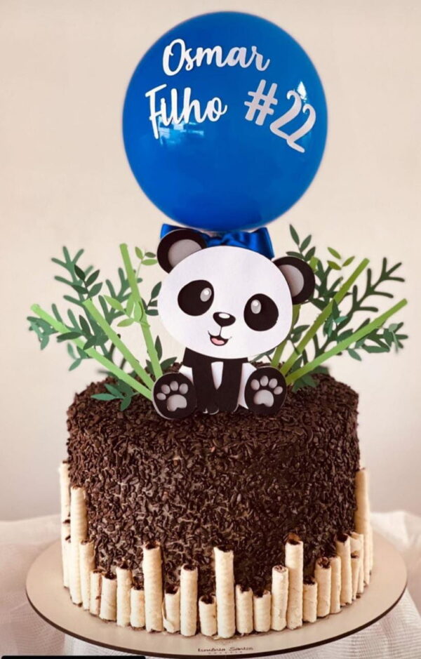 Arquivo De Corte Topo De Bolo Panda Bambus Camadas