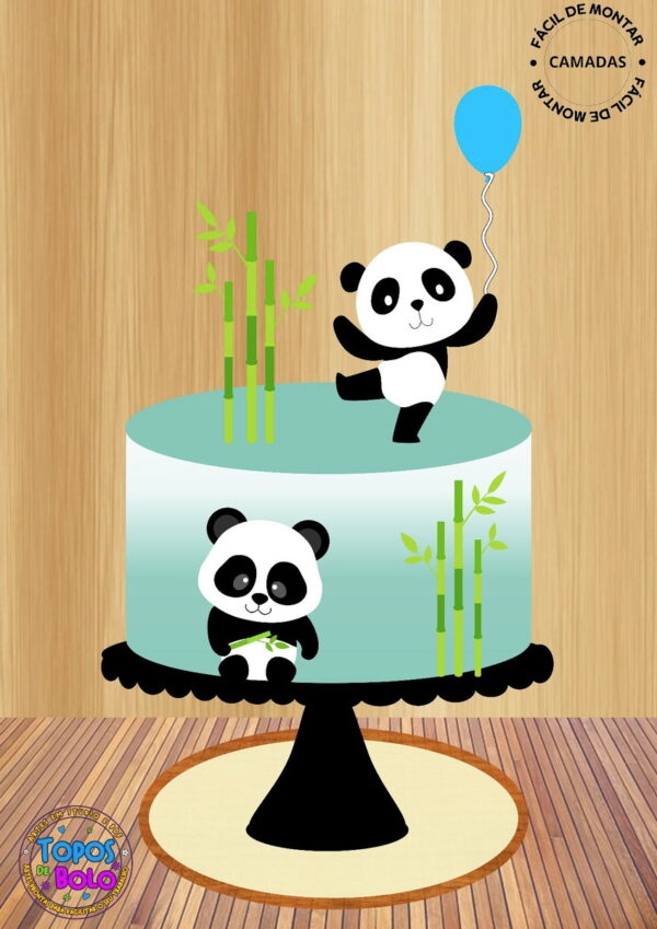 Arquivo de Corte Topo de Bolo Panda Boy