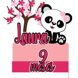 Arquivo de Corte Topo de Bolo Panda Camada Cerejeira