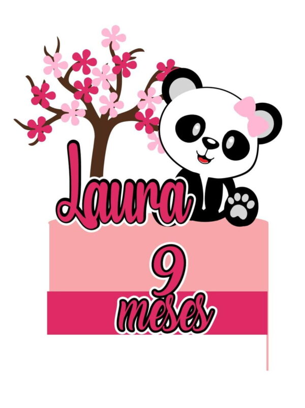 Arquivo de Corte Topo de Bolo Panda Camada Cerejeira