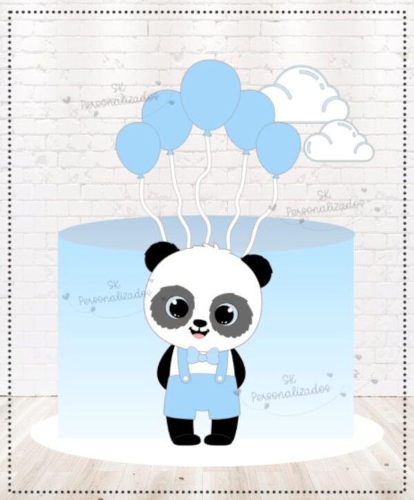 Arquivo de Corte Topo de Bolo Panda em Camadas #1218#