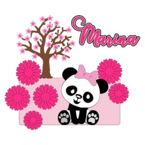 Arquivo de Corte Topo de Bolo Panda em Camadas