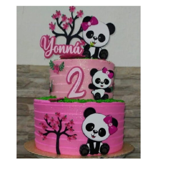 Arquivo De Corte Topo De Bolo Panda Floral
