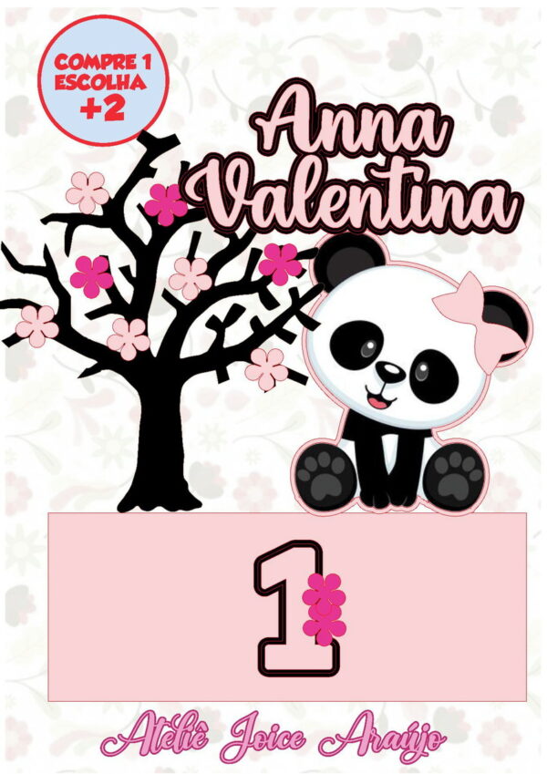 172 - Arquivo de Corte Topo de Bolo Panda Fofo